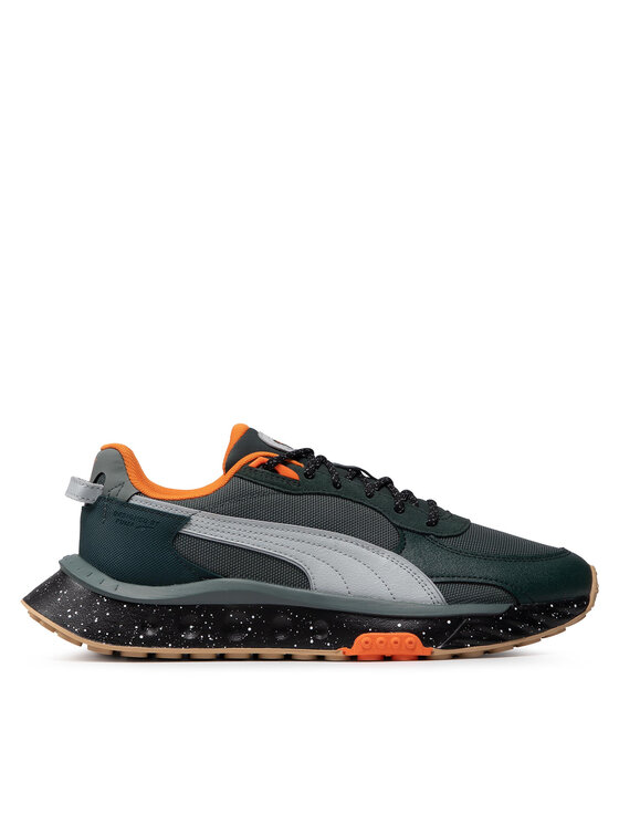 puma grey orange shoes