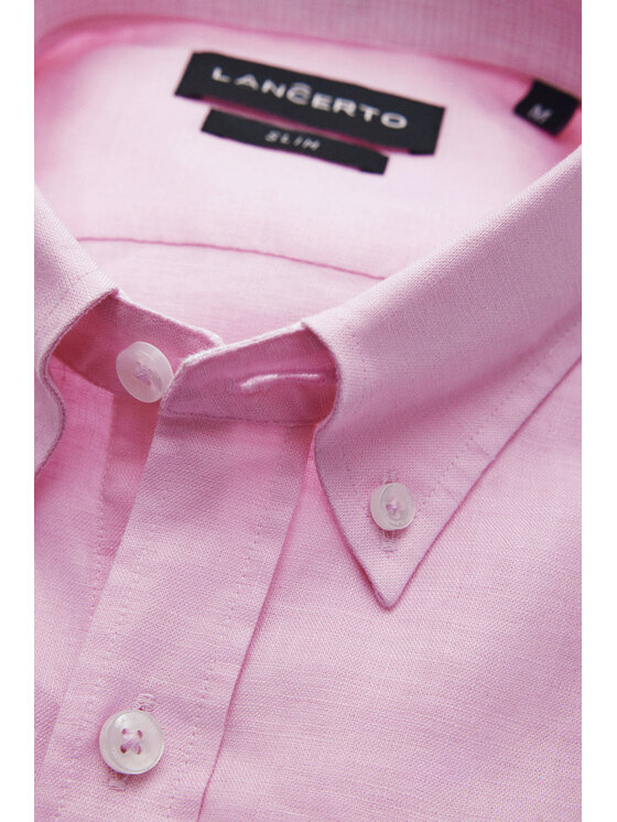 Lancerto Lancerto Koszula Koszula Różowa z Lnem Slim Sadie KO073124000012 Różowy Slim Fit