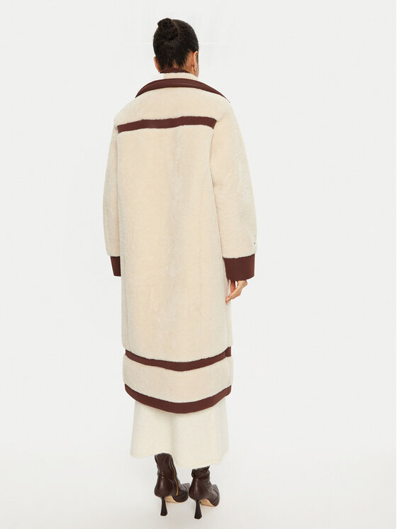 Liu Jo Liu Jo Cappotto in shearling TF4141 E0903 Écru Regular Fit