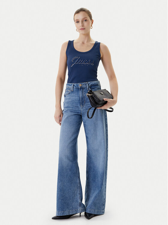 Guess Guess Top W5YP00 KCXJ2 Mornarsko modra Classic Fit