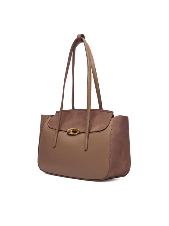 Calvin Klein Calvin Klein Borsetta Hardware Brushed Flap Tote Bag LV04F3336G Beige