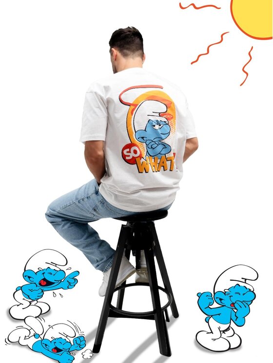 Smerfy Smerfy T-Shirt 118564 Biały Oversize