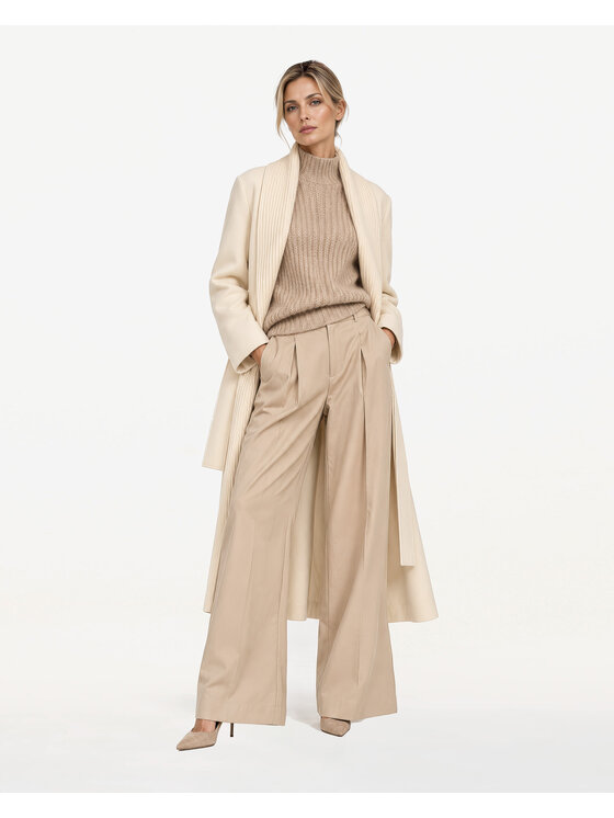 Castellani Castellani Spodnie materiałowe Spodnie Posey Beżowy Regular Fit