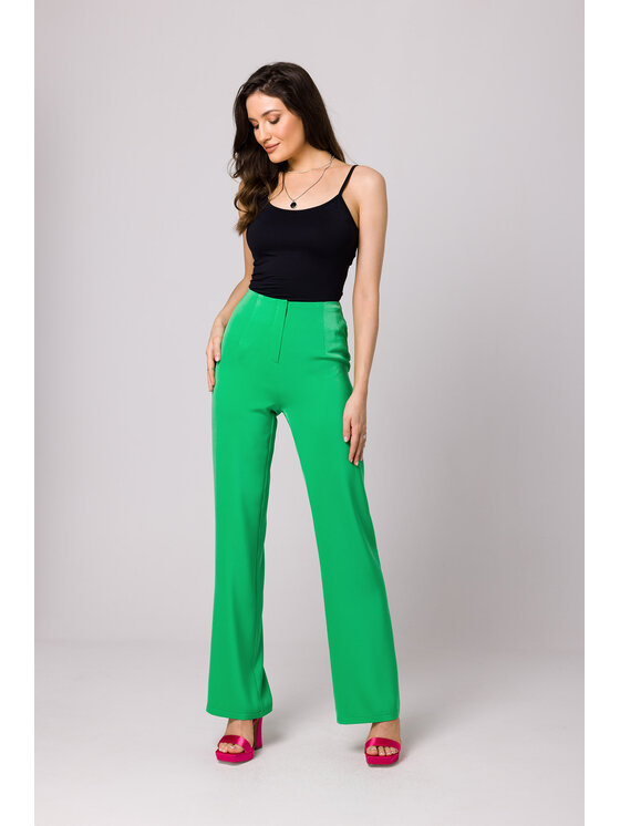 Makover Makover Pantaloni da donna K162 Verde Regular Fit