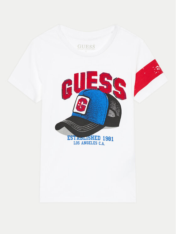 Guess T-shirt N4YI04 K8HM4 Bijela Regular Fit