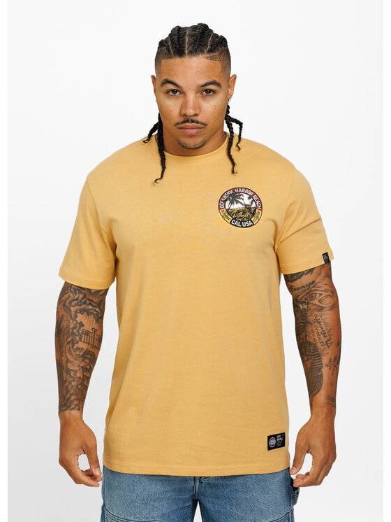 PITBULL PITBULL T-Shirt Koszulka Żółty Regular Fit