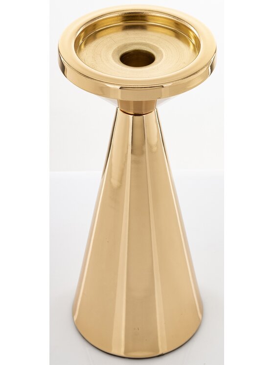 MIAhome MIAhome Świecznik metalowy złoty 24x10x10 cm Oro Złoty