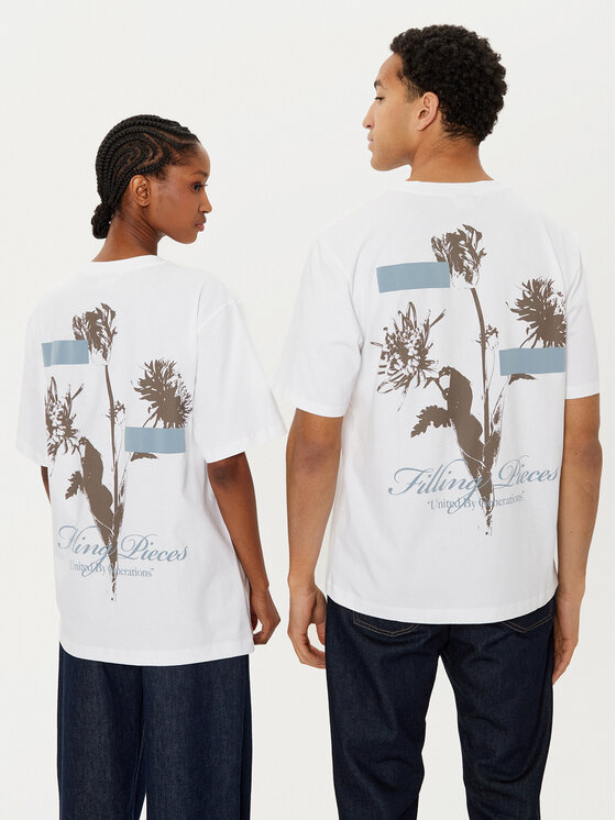 Filling Pieces Filling Pieces T-Shirt Unisex Gardener 7449985 Biały Regular Fit