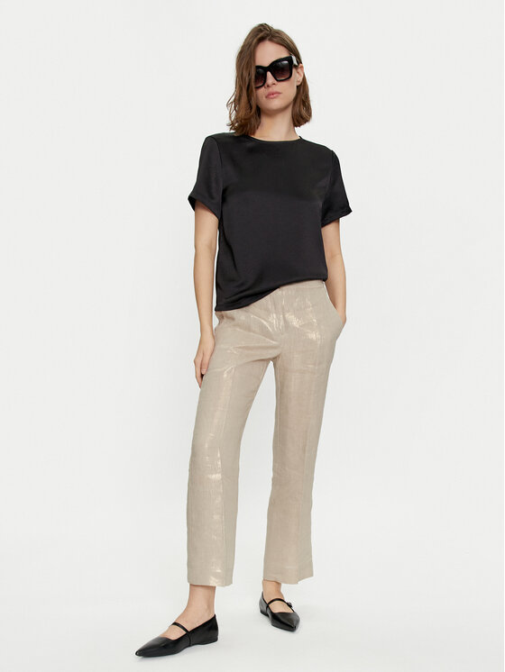 Marella Marella Kalhoty z materiálu Turbigo 2413131164 Béžová Regular Fit