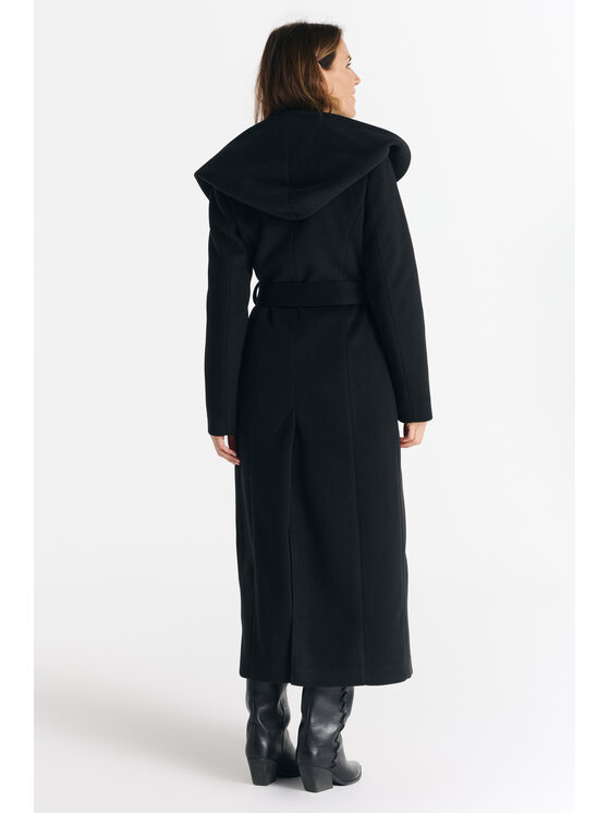 Salme Salme Płaszcz wełniany Noelia maxi Czarny Regular Fit