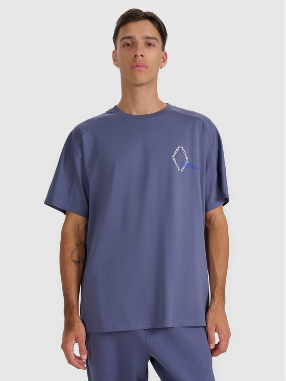 4F 4F T-Shirt 4FWAW25TTSHM2401-32S Niebieski Oversize