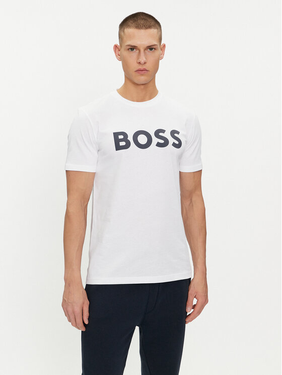 Boss T-krekls Thinking 1 50481923 Balts Regular Fit