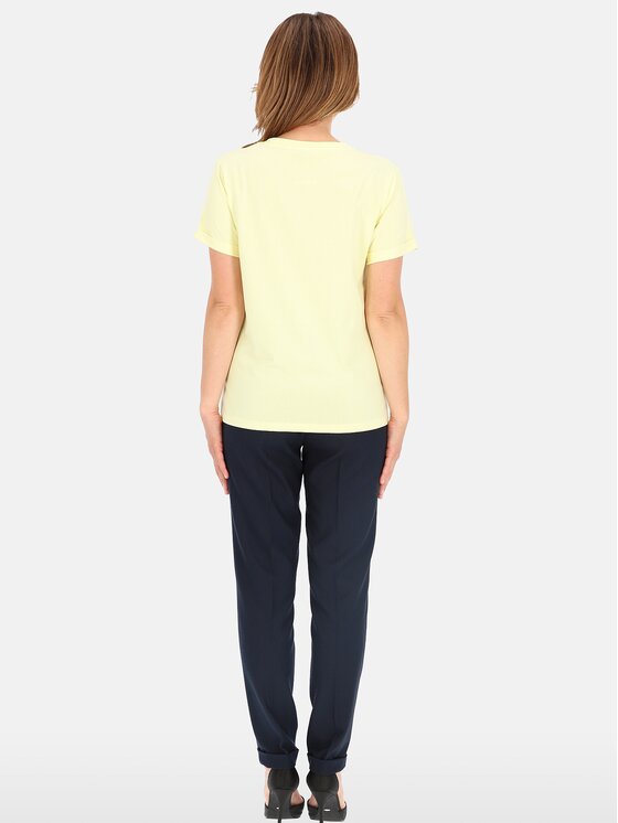 Perso Perso T-Shirt TCE242000F Żółty Regular Fit
