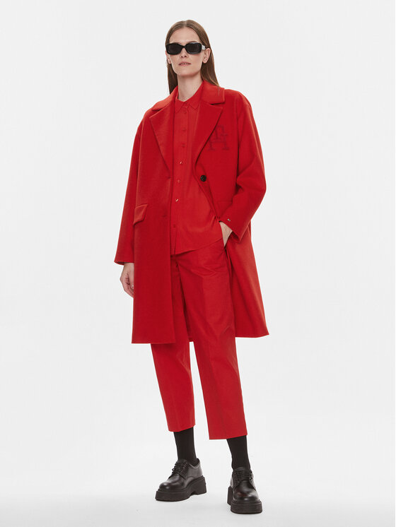 Tommy Hilfiger Tommy Hilfiger Marškiniai WW0WW40535 Raudona Relaxed Fit