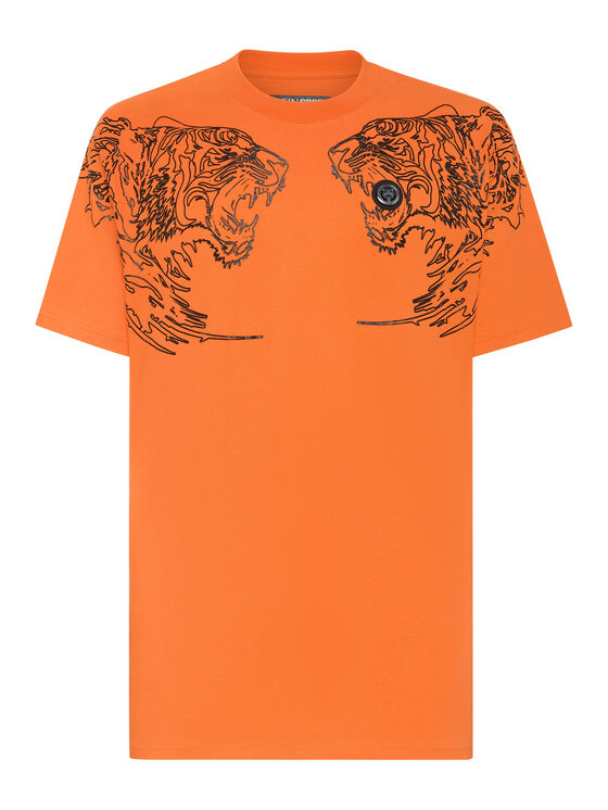 Plein Sport Plein Sport T-Shirt 9339 Pomarańczowy Regular Fit