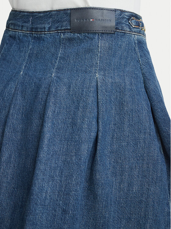 Tommy Hilfiger Tommy Hilfiger Spódnica jeansowa WW0WW50965 Niebieski Straight Fit