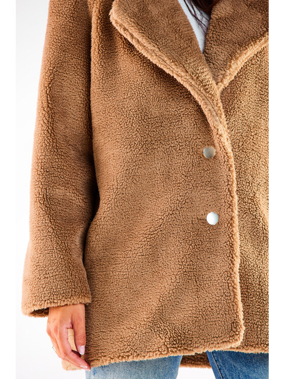 Awama Awama Płaszcz A534 Brązowy Basic Fit