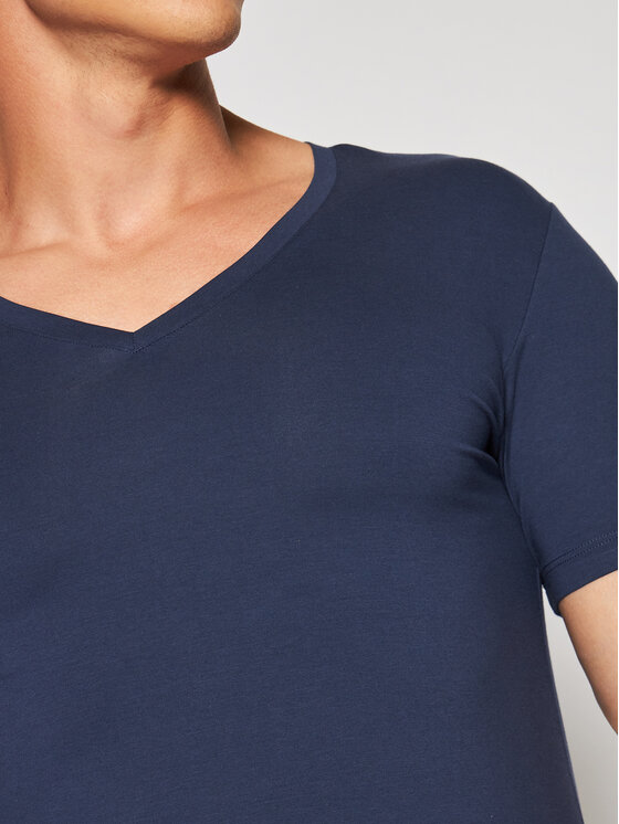 Hanro Hanro Podkoszulek Superior 3089 Granatowy Slim Fit