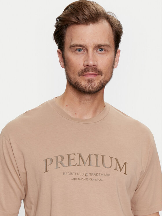 Jack & Jones Jack & Jones T-Shirt Jprbluwinston 12255611 Brązowy Regular Fit