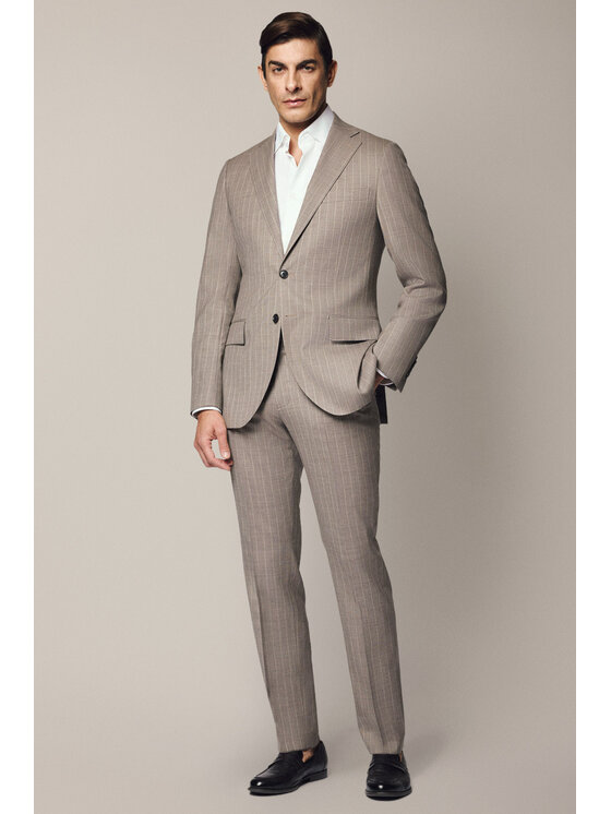 Lancerto Lancerto Garnitur Livade GA073125000014 Beżowy Slim Fit