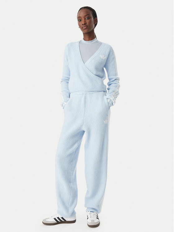 adidas adidas Dressipüksid Adiluna Season 2 X Jennie Knitted Loose Joggers LD8917 Sinine Relaxed Fit