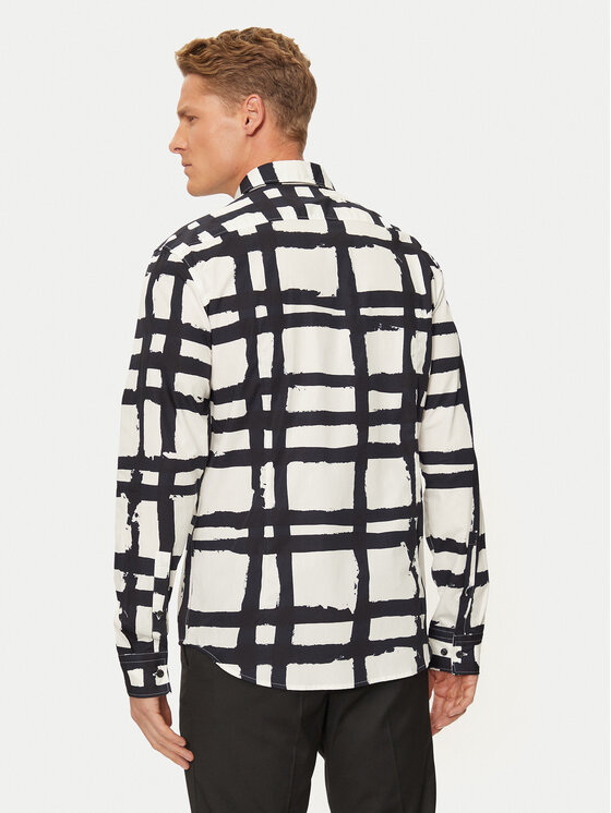 HUGO Hugo Marškiniai Ermo 50520097 Écru Slim Fit