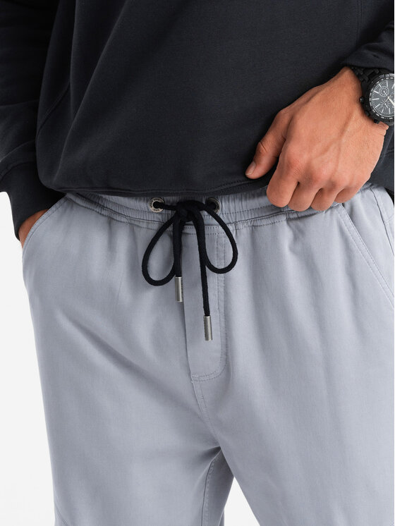 Ombre Ombre Joggers kalhoty OM-PAJO-0199 Šedá Regular Fit