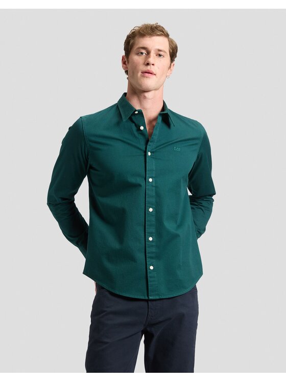 Lee Lee Koszula SHIRT Zielony Regular Fit