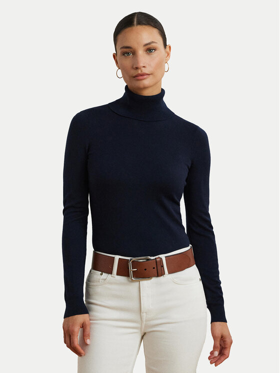 LAUREN RALPH LAUREN Lauren Ralph Lauren Bluză cu gât 200940470002 Bleumarin Slim Fit