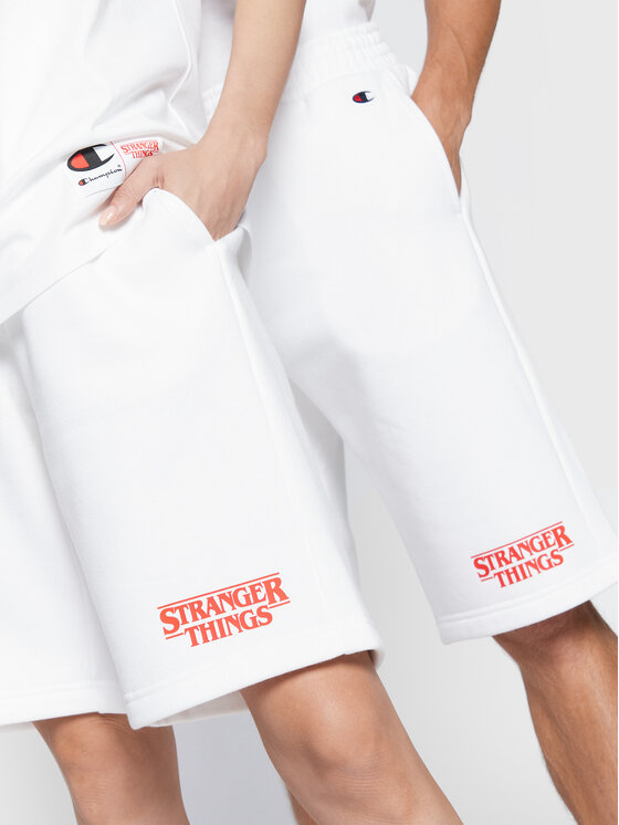 Champion Champion Szorty sportowe Unisex STRANGER THINGS 217782 Biały Regular Fit