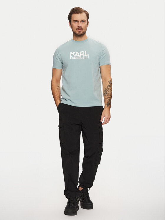 KARL LAGERFELD KARL LAGERFELD T-Shirt 755087 551235 Błękitny Regular Fit