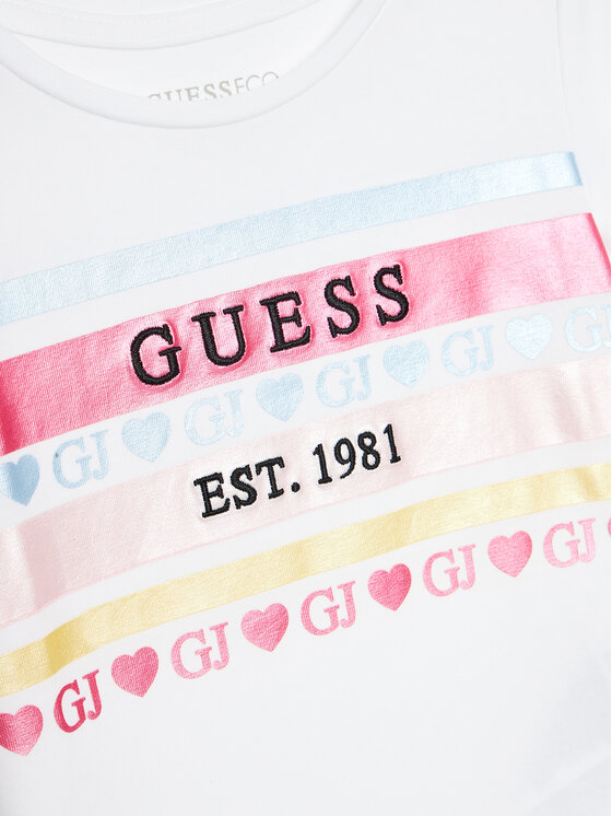 Guess Guess T-krekls A4YI03 K6YW4 Balts Regular Fit
