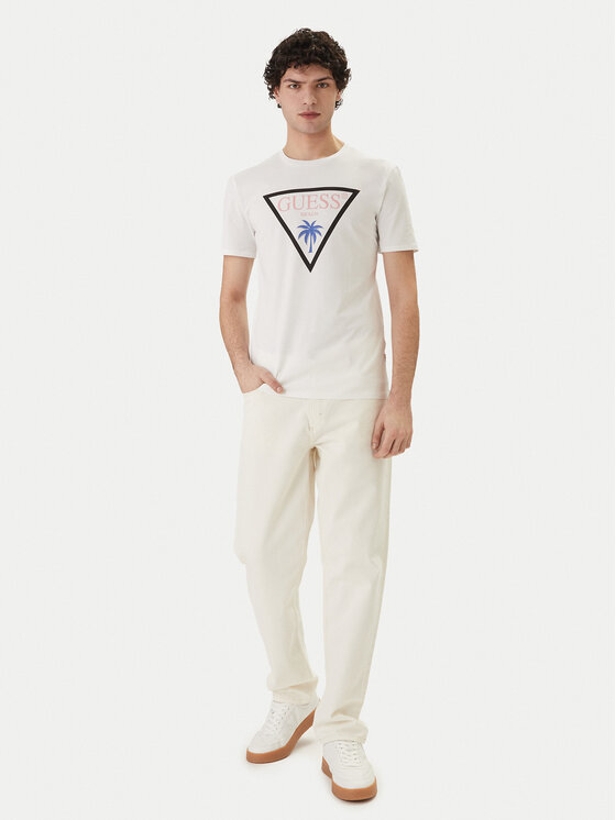 Guess Guess Tričko F6GI09 J1314 Biela Slim Fit