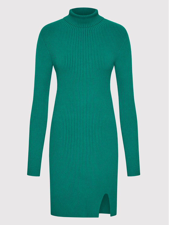 Kontatto Kontatto Плетена рокля 3M7616 Зелен Slim Fit