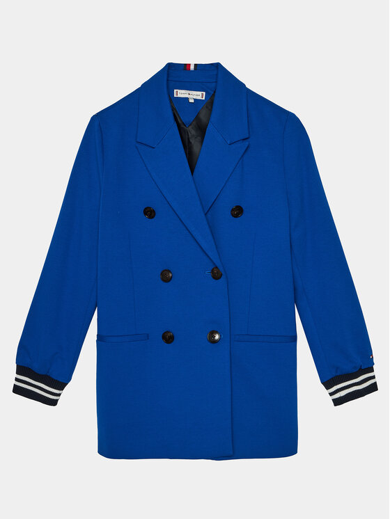 Tommy Hilfiger Tommy Hilfiger Kevad-sügis mantel Knitted Blazer KG0KG07796 Sinine Regular Fit