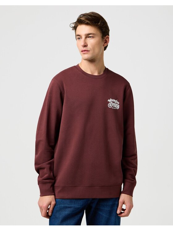 Wrangler Wrangler Felpa AMERICANA CREW Marrone Regular Fit