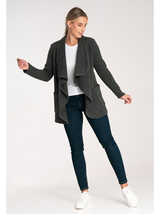 FIGL FIGL Kardigán M1043 Sivá Loose Fit