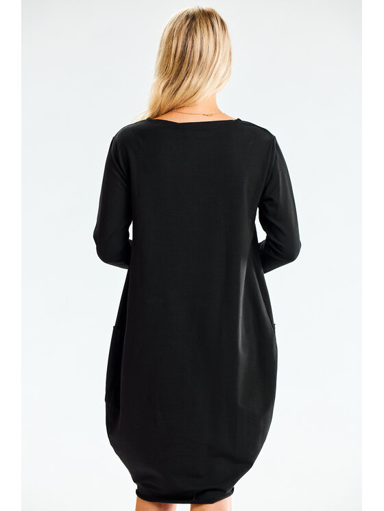 Infinite You Infinite You Sukienka dzianinowa M329 Czarny Basic Fit