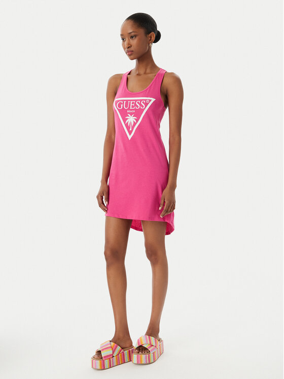 Guess Guess Плажна рокля E3GP03 JA914 Розов Regular Fit