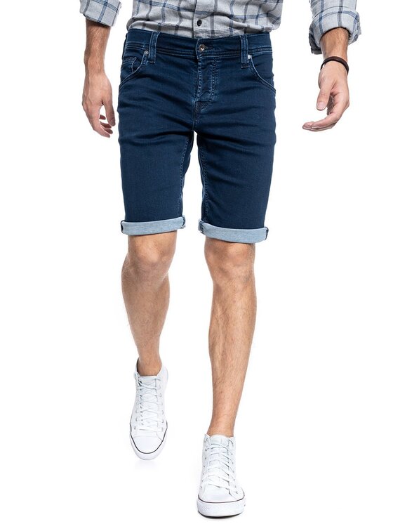 Mustang Mustang Szorty jeansowe CHICAGO SHORT Niebieski Slim Fit