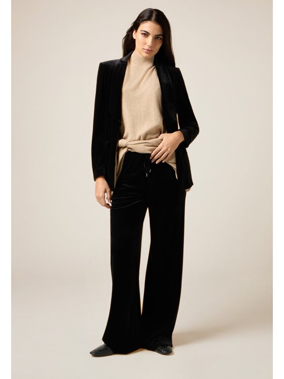 Oltre Oltre Pantaloni di tessuto P022J002485N033 Nero Baggy Fit