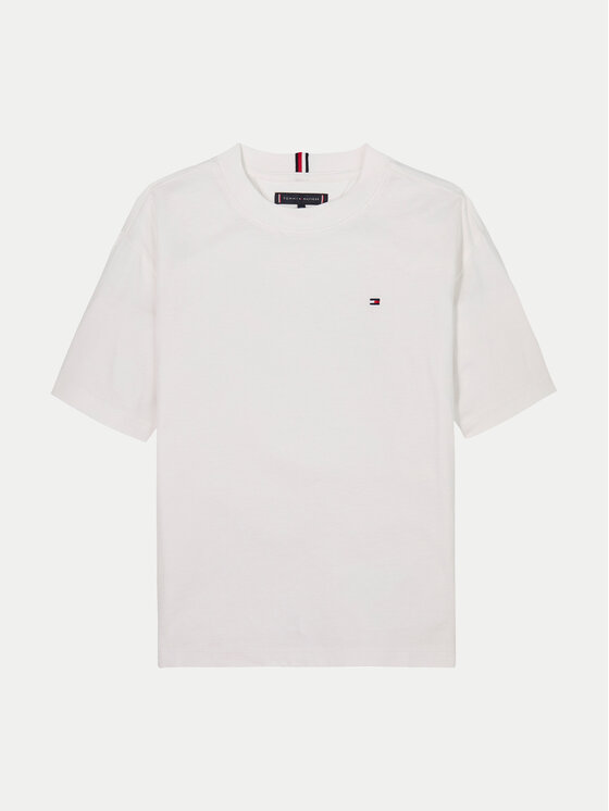 Tommy Hilfiger Tommy Hilfiger Tricou Essential Archive KB0KB09646 D Alb Regular Fit