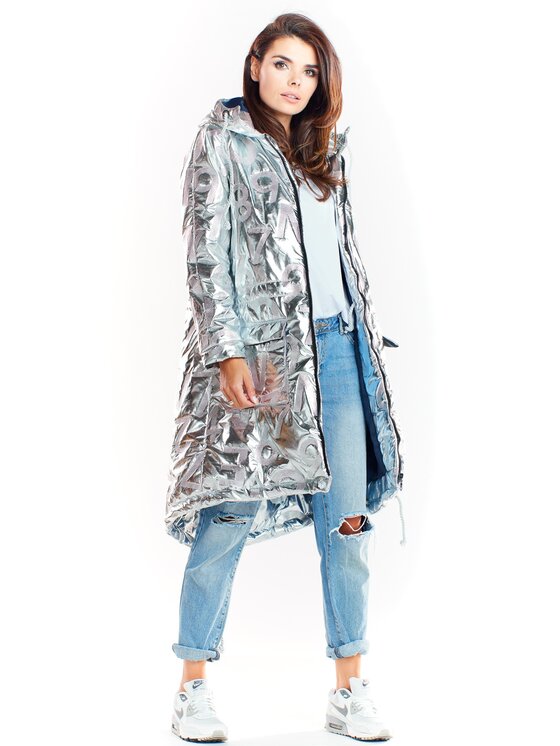 Awama Awama Giacca da donna A339 Argento Basic Fit