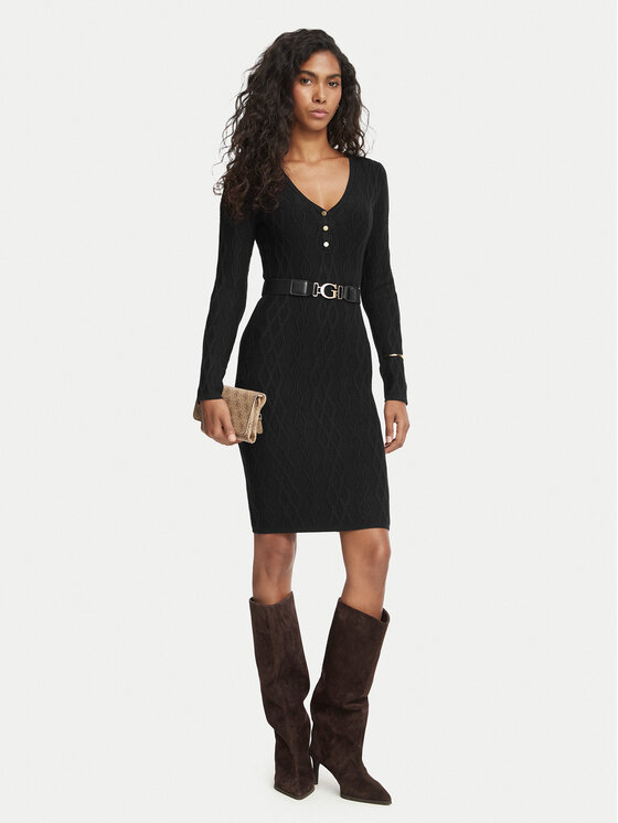 Guess Guess Vestito di maglia W6BK62 Z1567 Nero Regular Fit