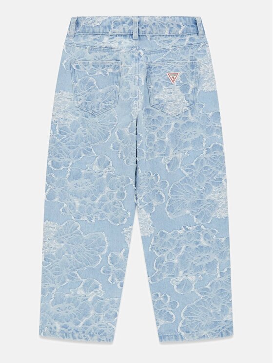 Guess Kids Guess Kids Kalhoty z materiálu 182419 Modrá Regular Fit
