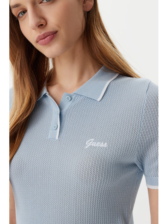 Guess Guess Polokošile V5GP00Z3D60 Modrá Slim Fit