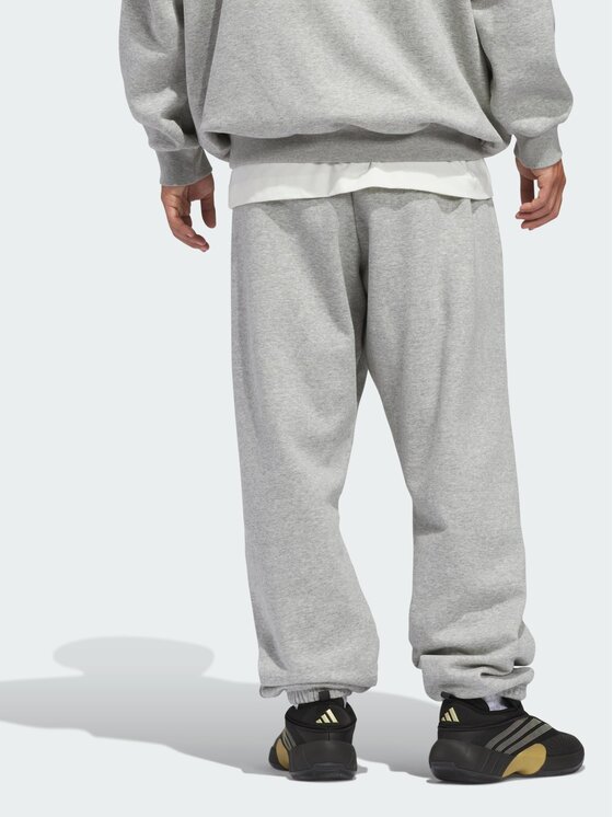 adidas adidas Spodnie dresowe Basketball Fleece Szary Loose Fit