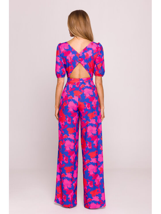 Made of Emotion Made of Emotion Kombinezon M857 Różowy Wide Leg