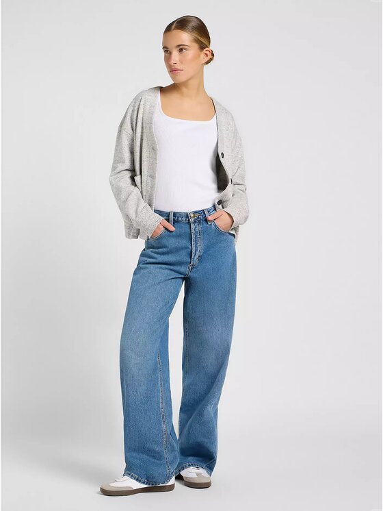 Lee Lee Jeansy LOW SLUNG SLOUCH Niebieski Loose Fit