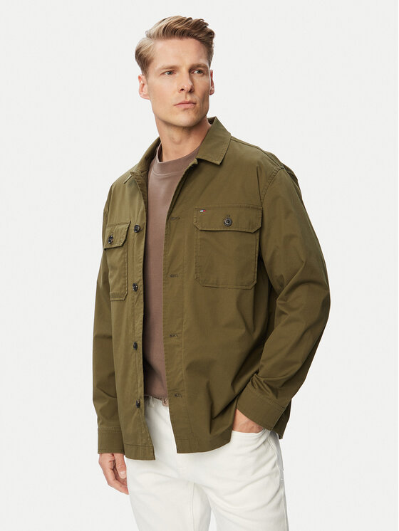Tommy Hilfiger Tommy Hilfiger Hemdjacke Blend MW0MW43471 Dunkelgrün Regular Fit